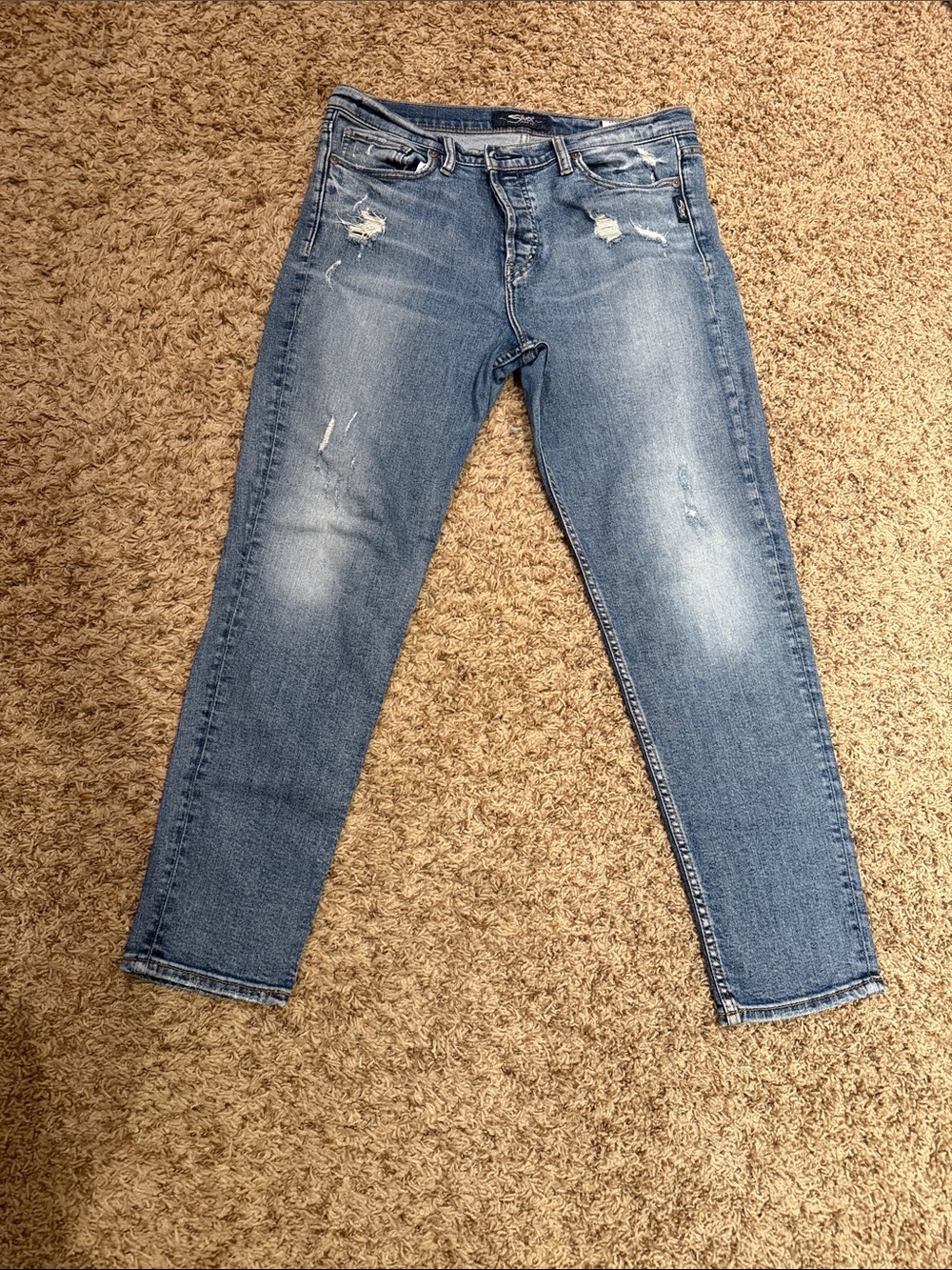 Silver Jeans Women's Skinny Distressed Light Wash Blue